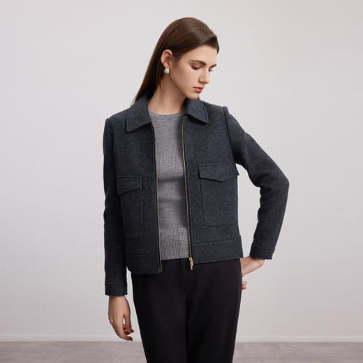 【短款西装小外套】24年秋冬新品女士羊毛外套时尚运动短款外套 商品图2