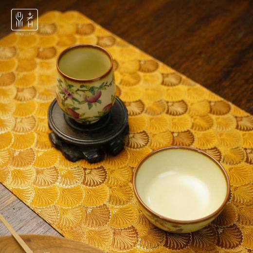 问鼎鼎者汝瓷云渊杯（绘画五桃）半缘杯（绘画花引蝶寻）（缺货） 商品图3