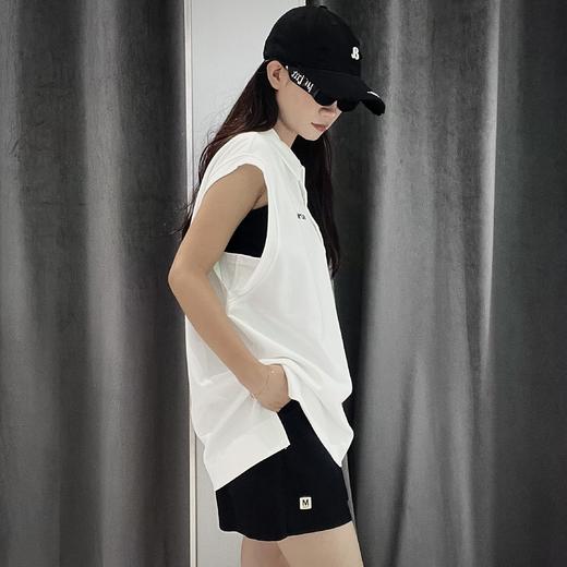 N1-1立领贴标前短后长无袖小衫40801（白） 秋季 143010570321 商品图1