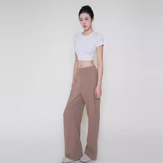 跃牌【禅语梵心】高腰收腹运动宽松直筒长裤女速干跑步显瘦健身裤带口袋裸感瑜伽裤CK2838 商品图4