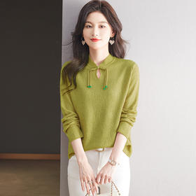 新中式打底衫洋气质针织上衣，时尚国风设计感小衫CC- 56-5649