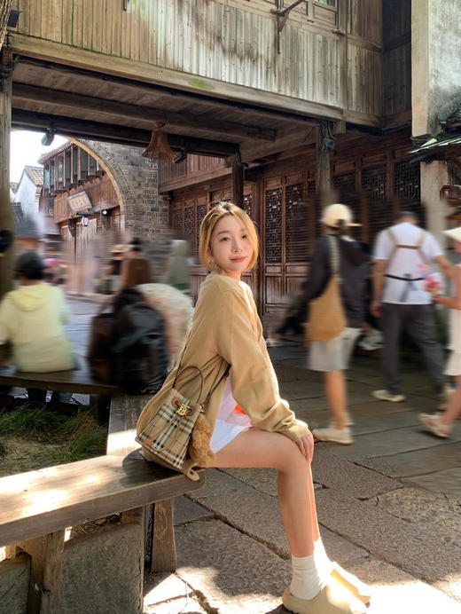 巴宝莉格纹水桶斜挎单肩包（CB） 商品图2