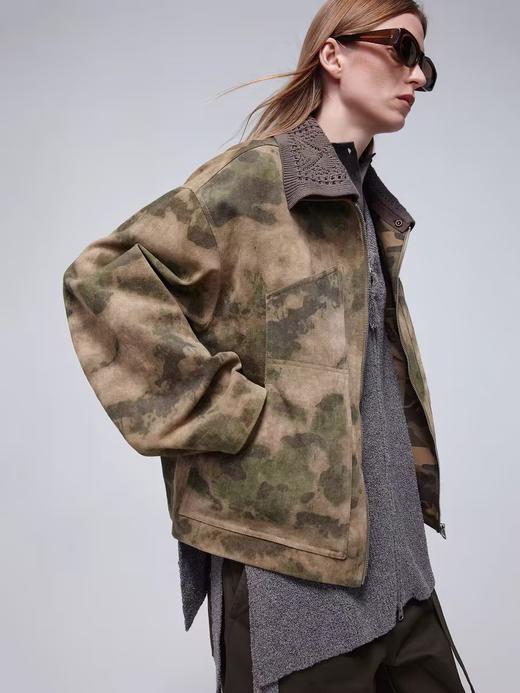 Simple Project/Y24139/可拆卸毛织领迷彩工装夹克 商品图0
