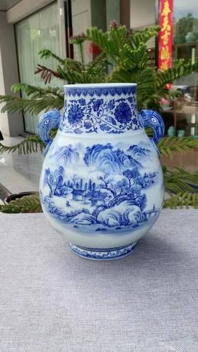 柴窑溪山访友赏瓶