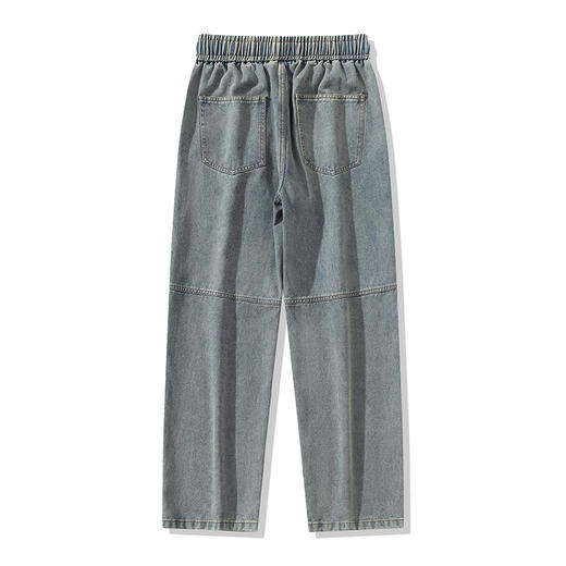 【新款DYF】大依优型大码直筒休闲牛仔裤阔腿加肥加大男装舒适胖子肥佬百搭运动裤长裤 商品图3