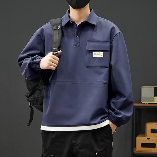 【新款DYY】大依优型大码翻领卫衣男宽松休闲上衣胖子加肥加大男士潮流 商品图9