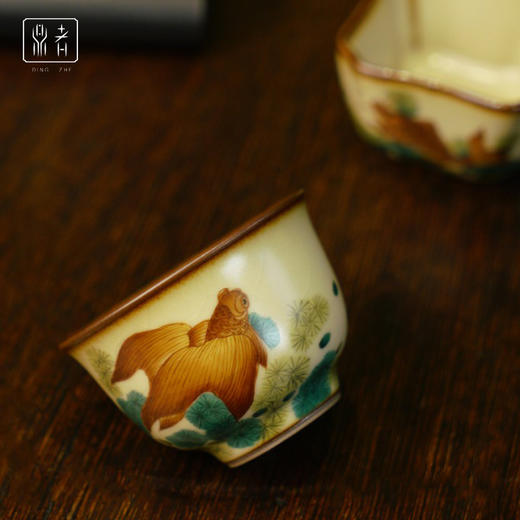 问鼎鼎者汝瓷端合杯（绘画如鱼得水）馥郁杯（绘画如鱼得水）（缺货） 商品图2