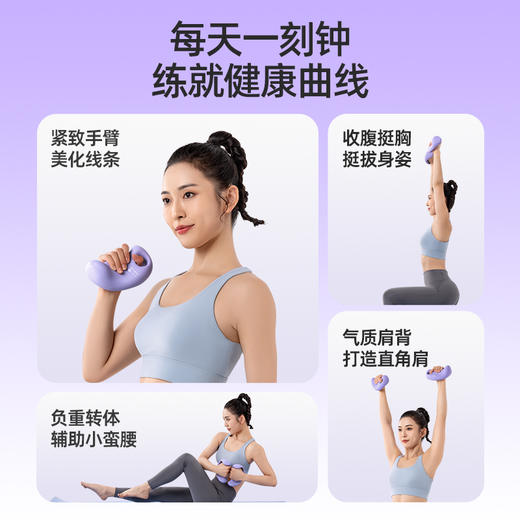麦瑞克哑铃女士健身家用练臂肌臀包胶实心男士力量训练小哑铃一对 商品图2