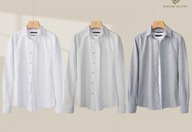 Martine Wester 男式进口棉纤维牛津纺长袖衬衫 11043016