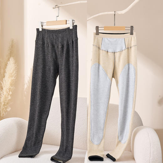 雀说 德绒高腰保暖裤内穿含蚕丝羊毛秋裤保暖裤女加绒加厚W4616 商品图6