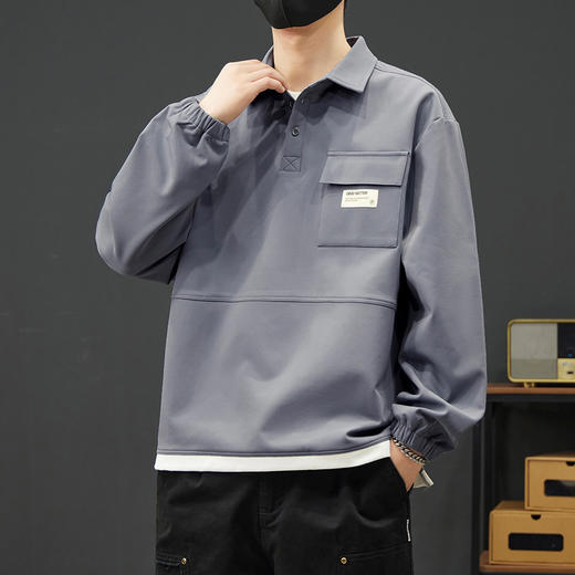 【新款DYY】大依优型大码翻领卫衣男宽松休闲上衣胖子加肥加大男士潮流 商品图4