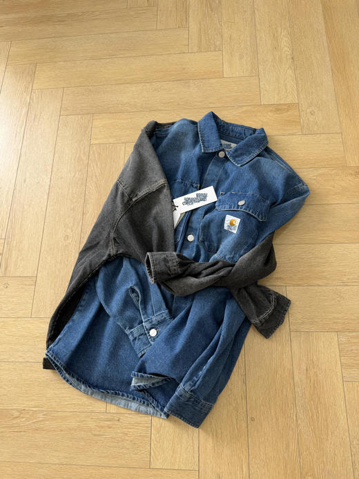 卡哈特 Wip 男士 Harvey 水洗做旧牛仔衬衫式夹克外套 Z-11969 商品图14