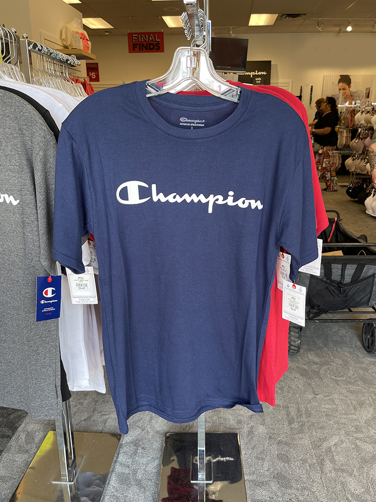 CHAMPION/* 男士夏季印花LOGO刺绣标运动休闲圆领短袖T恤
