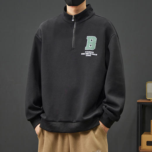 【新款DYY】大依优型大码小立领卫衣男宽松休闲上衣胖子加肥加大男士潮流 商品图7