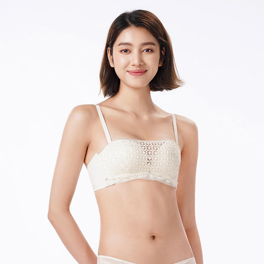 都市丽人内衣自然舒适常规文胸蕾丝中厚文胸1/2杯三排扣无钢圈LBT1M3 商品图1