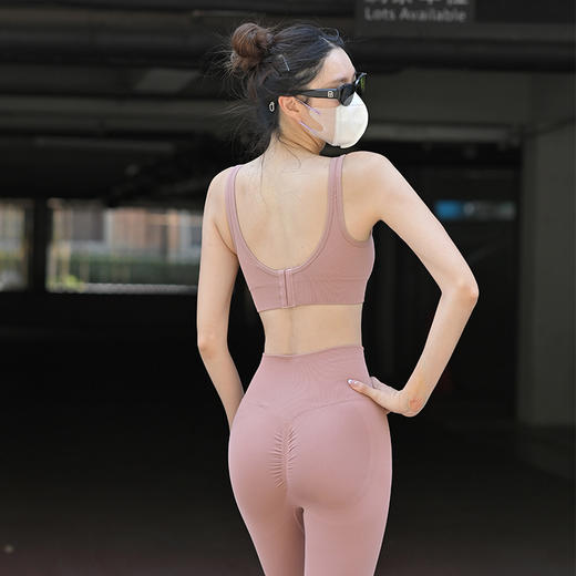 beemen一体式运动内衣女薄款中强度防震聚拢跑步健身文胸美背收副乳瑜伽服背心 商品图0