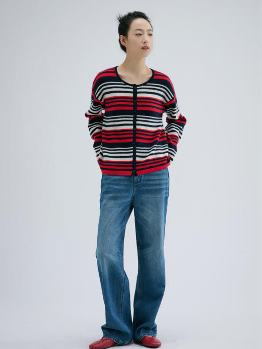 24AW 法式条纹羊绒开衫 商品图2