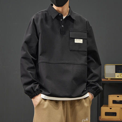 【新款DYY】大依优型大码翻领卫衣男宽松休闲上衣胖子加肥加大男士潮流 商品图11