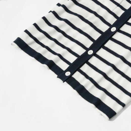 Grace&Glam 松弛感条纹羊毛圆领开衫 商品图5