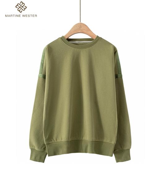 Martine Wester 女全棉毛圈布贴带圆领卫衣 11423223 商品图2