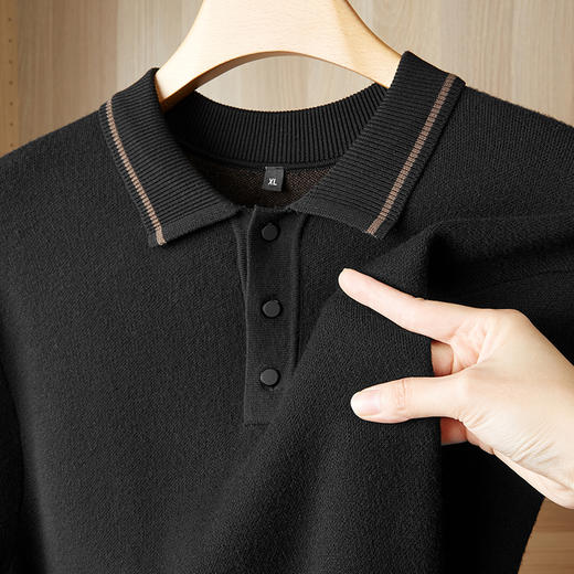 【新款DPF】大依优型翻领毛衣针织短袖背心休闲针织衫毛背心满印字母加肥加大上衣男士胖子大码毛衫t恤打底 商品图1