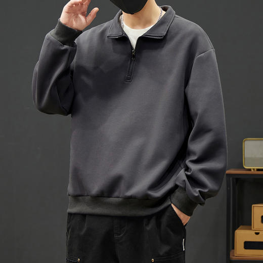 【新款DYY】大依优型大码小立领卫衣男宽松休闲上衣胖子加肥加大男士潮流 商品图3