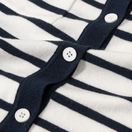 Grace&Glam 松弛感条纹羊毛圆领开衫 商品图4