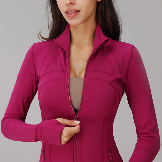 跃牌【瑞幸系列】立领修身紧身运动上衣显瘦瑜伽服拉链跑步Define运动外套健身女HWT001-A 商品图1