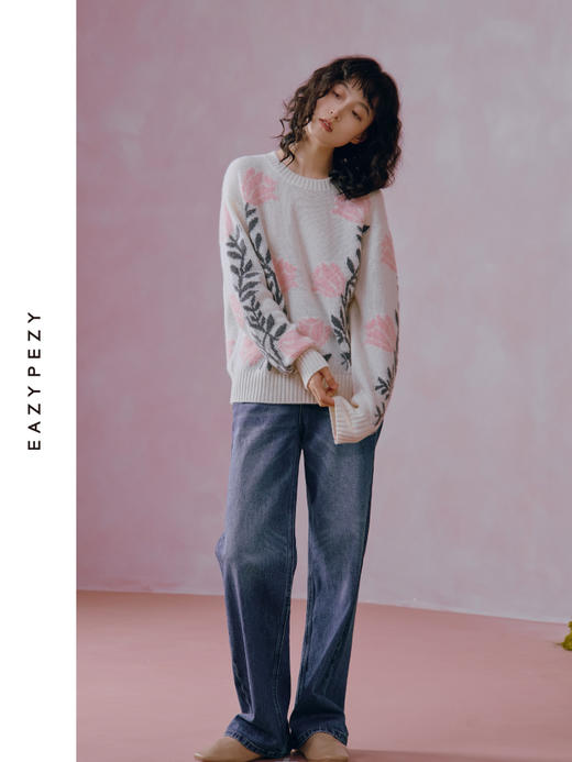 24AW 玫瑰花园圆领羊绒衫 商品图2