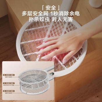 京东京造一拍两用电蚊拍 可充电高压灭蚊拍家用灭蚊虫蚊子拍灭蚊器大网面 /家庭清洁/纸品 /驱蚊驱虫 /驱蚊用品 商品图0