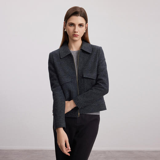 【短款西装小外套】24年秋冬新品女士羊毛外套时尚运动短款外套 商品图3