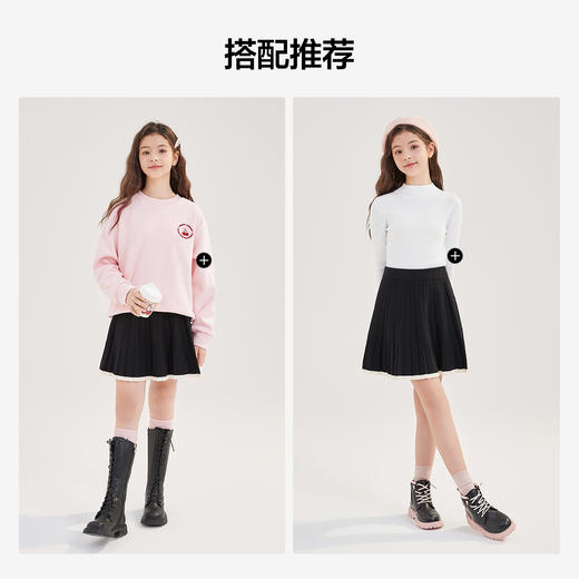 笛莎Deesha青少年女童半身裙2024冬季新款淑女学院风半身裙 商品图2