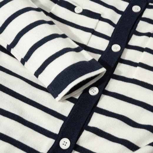 Grace&Glam 松弛感条纹羊毛圆领开衫 商品图6