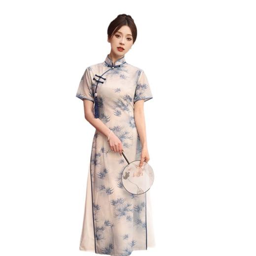 SYK22387 民族风改良长款奥黛旗袍裙2024春夏新款时尚年轻款越南奥黛 商品图4