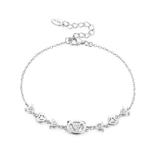 卡蒂罗/KADER 心愿猫手链 简约小众百搭镂空银饰品 轻奢高级感甜心少女手饰 闪锆吸睛 925银 送节日女朋友七夕礼盒 商品图2