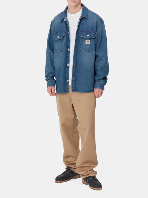 卡哈特 Wip 男士 Harvey 水洗做旧牛仔衬衫式夹克外套 Z-11969 商品图1