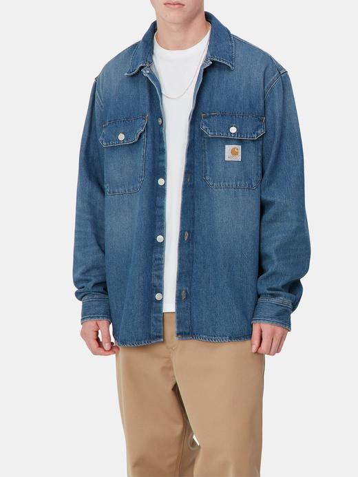 卡哈特 Wip 男士 Harvey 水洗做旧牛仔衬衫式夹克外套 Z-11969 商品图0