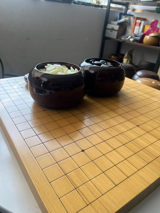 3厘米新榧实木棋盘+单面老云子+中号大叶杉罐 商品图2