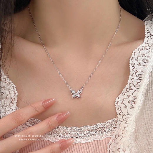 【慕蝶】S999银镂空蝴蝶项链【YXS-A3655】 商品图1