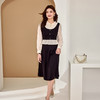 奢姿大码女装2025秋季减龄盘扣荷叶边裙子胖妹妹时尚木耳领连衣裙9943826661 商品缩略图3