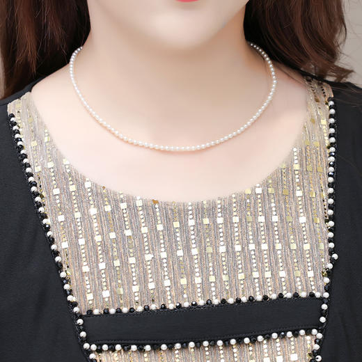 灯笼袖拼结，时尚拼色连衣裙QYM-HL-24NF029-Y 商品图3