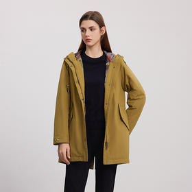 【连帽棉服外套】24年秋冬新品女士中长款保暖外套雪丽棉梭织外套