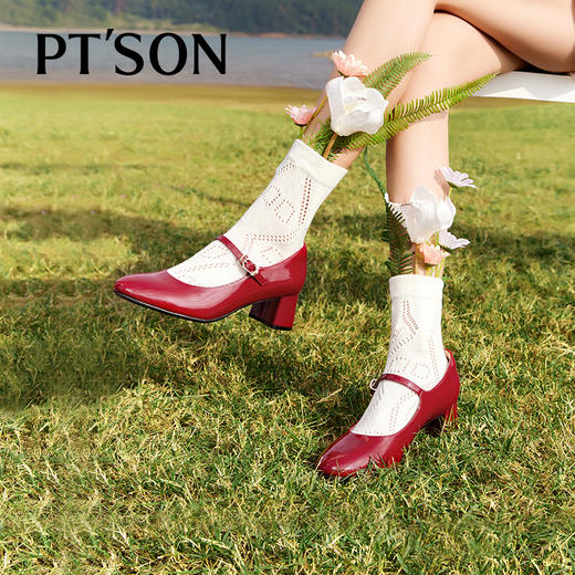 百田森PYQ2C037商场同款复古玛丽珍鞋春新款法式粗跟单鞋 商品图2