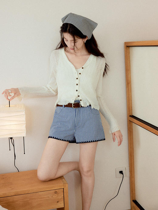 【现货】Even Vintage|美好夏日 时尚百搭度假感清爽条纹牛仔短裤 商品图4