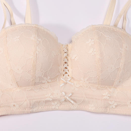 都市丽人内衣自然舒适常规文胸蕾丝中厚文胸1/2杯四排扣无钢圈LBT1M4 商品图4