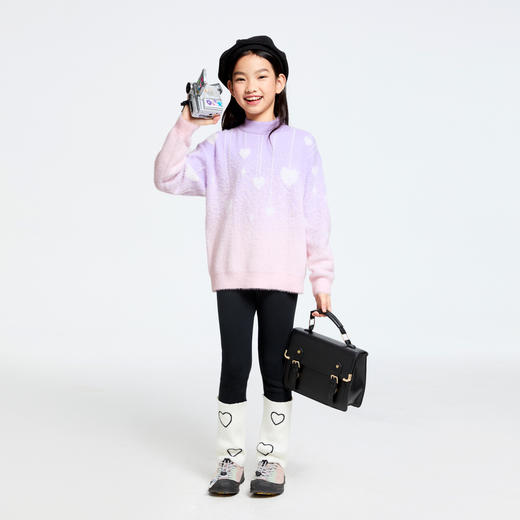 女童全腰针织打底夹裤冬季新款安奈儿童装EG446564 商品图3