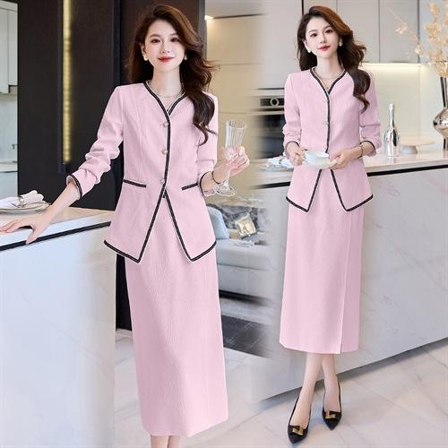 小香风套装裙，高端法式气质时尚西装半裙职业装两件套HR-HBLJRA772-1 商品图3