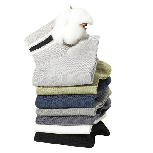 SYWY-Y27  【1双】防臭吸汗防滑男袜运动袜商务休闲夏天透气网眼棉袜潮袜子纯棉男士 商品图3