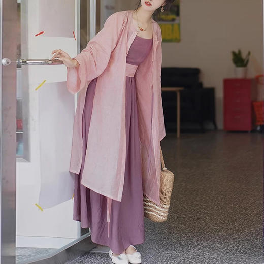 裁缝学苑AQ352 直袖明制圆领长衫+内搭吊带裙纸样汉服女装套装版型 商品图4