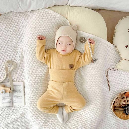 【温暖由内而外柔软舒适不臃肿】 婴儿贴身睡衣秋冬款护肚内衣宝宝内衣羊绒蚕丝分体秋衣套装 商品图8